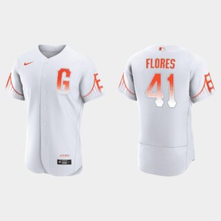San Francisco Giants #41 Wilmer Flores Men's 2021 City Connect Authentic White Jersey