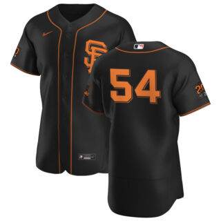 San Francisco Giants #54 Reyes Moronta Men's Nike Black Alternate 2020 Authentic 20 at 24 Patch Player MLB Jersey