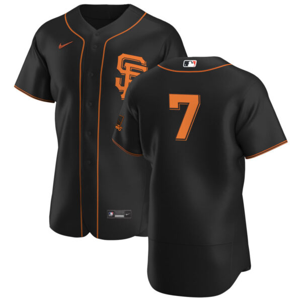 San Francisco Giants #7 Donovan Solano Men's Nike Black Alternate 2020 Authentic Player MLB Jersey