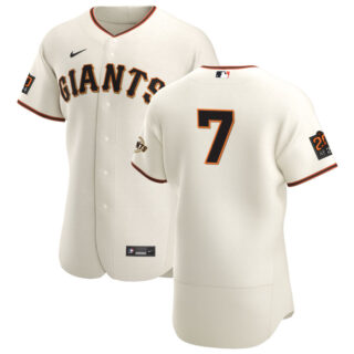 San Francisco Giants #7 Donovan Solano Men's Nike Cream Home 2020 Authentic 20 at 24 Patch Player MLB Jersey
