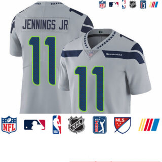 Seahawks #11 Gary Jennings Jr. Grey Alternate Men's Stitched Football Vapor Untouchable Limited Jersey