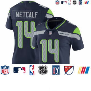 Seahawks #14 D.K. Metcalf Steel Blue Team Color Women's Stitched Football Vapor Untouchable Limited Jersey