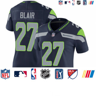 Seahawks #27 Marquise Blair Steel Blue Team Color Women's Stitched Football Vapor Untouchable Limited Jersey