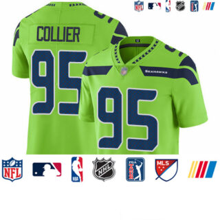 Seahawks #95 L.J. Collier Green Youth Stitched Football Limited Rush Jersey