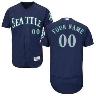Seattle Mariners Navy Men's Customized Flexbase Jersey