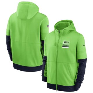 Seattle Seahawks Nike Sideline Impact Lockup Performance Full-Zip Hoodie Neon Green