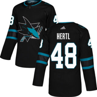 Sharks #48 Tomas Hertl Black Alternate Authentic Stitched Hockey Jersey