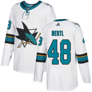 Sharks #48 Tomas Hertl White Road Authentic Stitched Hockey Jersey