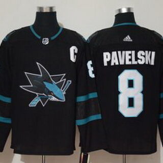 Sharks 8 John Pavelski Black Adidas Jersey