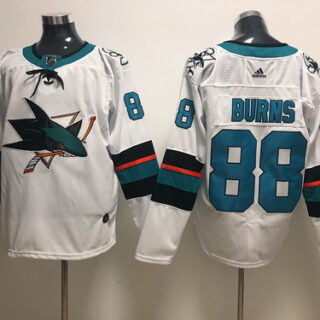 Sharks 88 Brent Burns White Adidas Jersey
