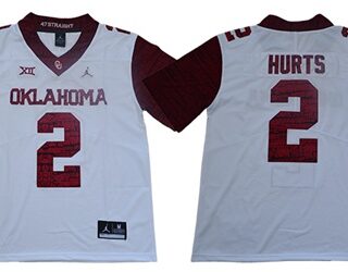 Sooners #2 Jalen Hurts White Jordan Brand Limited New XII Stitched College Jersey