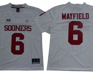 Sooners #6 Baker Mayfield White XII Limited Stitched NCAA Jersey$49.00$22.5