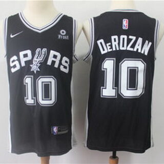 Spurs 10 DeMar DeRozan Black Nike Swingman Jersey