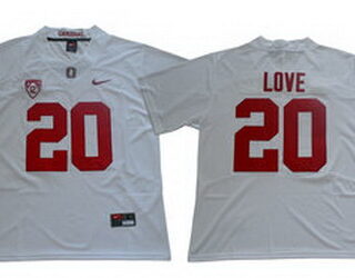 Stanford Cardinal 20 Bryce Love White Nike College Football Jersey