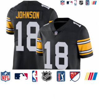Steelers #18 Diontae Johnson Black Alternate Youth Stitched Football Vapor Untouchable Limited Jersey