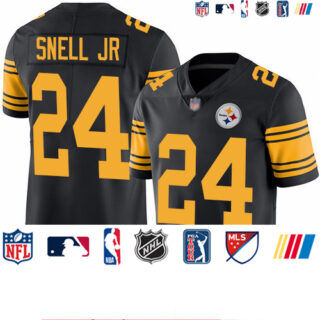 Steelers #24 Benny Snell Jr. Black Men's Stitched Football Limited Rush Jersey