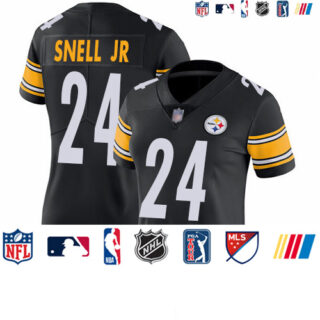 Steelers #24 Benny Snell Jr. Black Team Color Women's Stitched Football Vapor Untouchable Limited Jersey