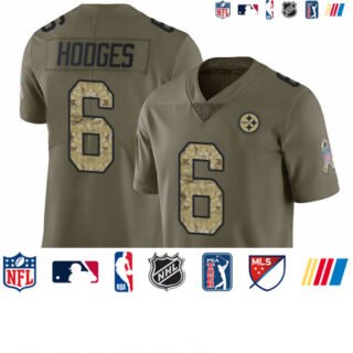 Steelers #6 Devlin Hodges Olive Camo Men's Stitched Football Limited 2017 Salute To Service Jersey