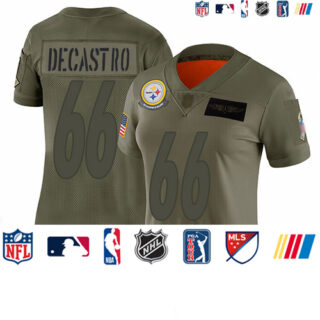 Steelers #66 David DeCastro Camo Women's Stitched Football Limited 2019 Salute to Service Jersey