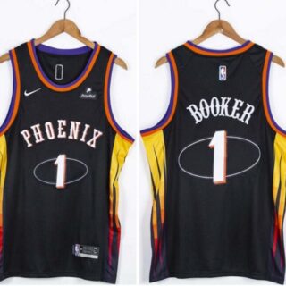 Suns 1 Devin Booker Black Nike Swingman Jersey