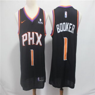 Suns 1 Devin Booker Black Nike Swingman Jersey