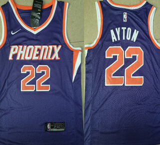 Suns 22 Deandre Ayton Purple Nike Swingman Jersey(Without The Sponsor Logo)