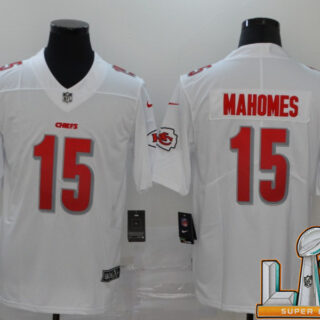 Super Bowl LV 2021 Men Kansas City Chiefs 15 Mahomes white Nike Vapor Untouchable Stitched Limited NFL Jerseys