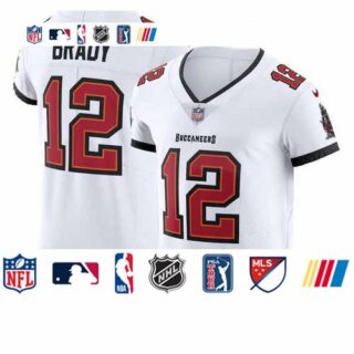 Tampa Bay Buccaneers #12 Tom Brady Men's Nike White Vapor Elite Jersey