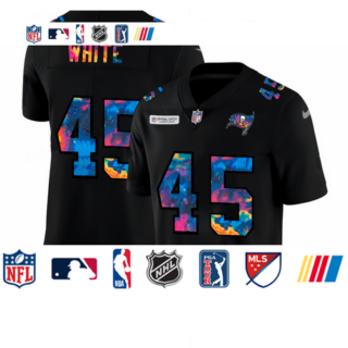 Tampa Bay Buccaneers #45 Devin White Men's Nike Multi-Color Black 2020 NFL Crucial Catch Vapor Untouchable Limited Jersey