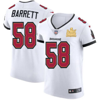 Tampa Bay Buccaneers #58 Shaquil Barrett Men's Super Bowl LV Champions Patch Nike White Vapor Elite Jersey