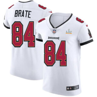 Tampa Bay Buccaneers #84 Cameron Brate Men's Super Bowl LV Bound Nike White Vapor Elite Jersey