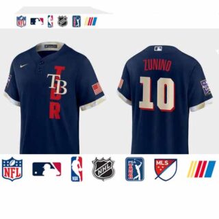 Tampa Bay Rays #10 Mike Zunino 2021 Mlb All Star Game Fan's Version Navy Jersey