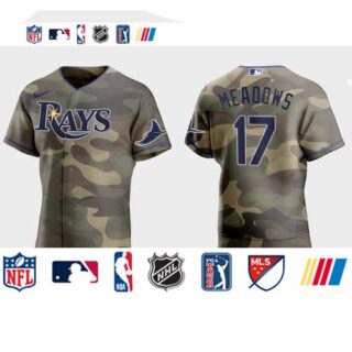 Tampa Bay Rays #17 Austin Meadows Men's Nike 2021 Armed Forces Day Authentic MLB Jersey -Camo