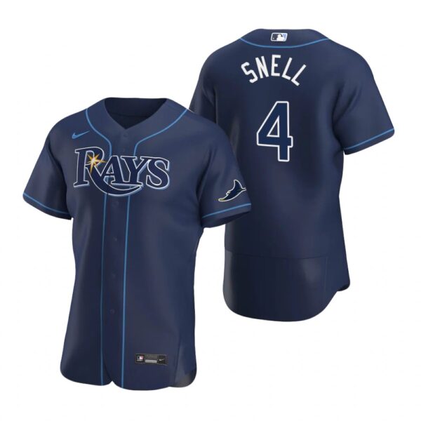 Tampa Bay Rays #4 Blake Snell Men's Nike Navy Alternate 2020 Authentic Team MLB Jersey