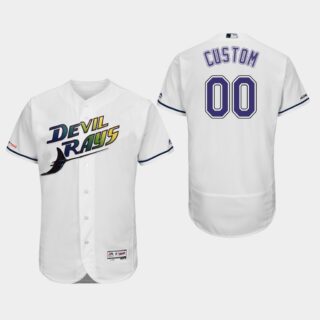 Tampa Bay Rays Custom Authentic Collection Home White Flex Base Jersey
