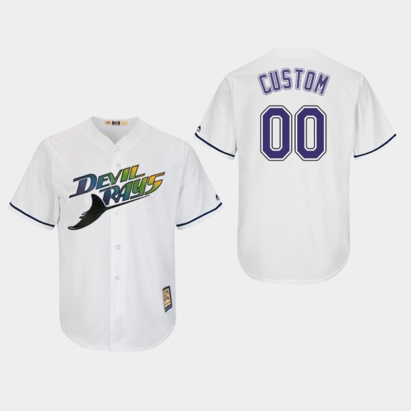 Tampa Bay Rays Custom Cooperstown Home White Cool Base Jersey