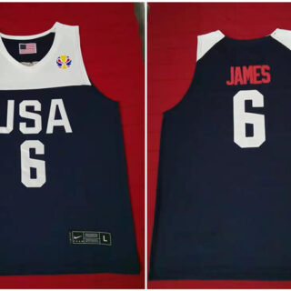 Team USA 6 James Navy 2016 Olympics Basketball Swingman Jersey