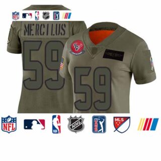 Texans #59 Whitney Mercilus Camo Women's Stitched Football Limited 2019 Salute to Service Jersey