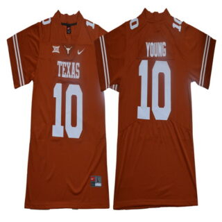 Texas Longhorns 10 Vince Young Brunt Orange Nike College Football Jersey