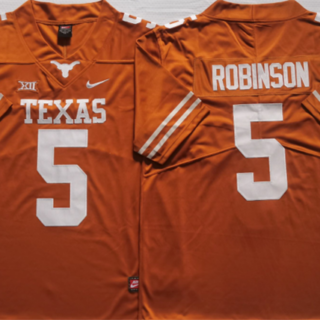 Texas Longhorns #5 ROBINSON Orange Stitched Jersey