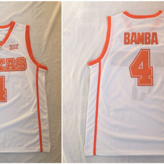 Texas Longhorns 4 Mohamed Bamba White Stitched College Basketball Jersey