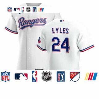 Texas Rangers #24 Jordan Lyles Men's Nike White Home 2020 Authentic Player MLB Jersey