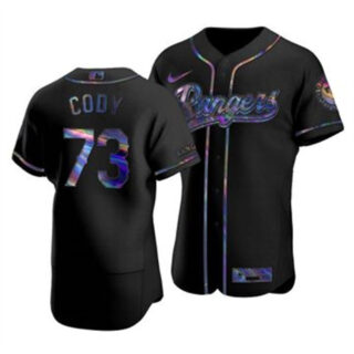 Texas Rangers #73 Kyle Cody Men's Nike Iridescent Holographic Collection MLB Jersey - Black