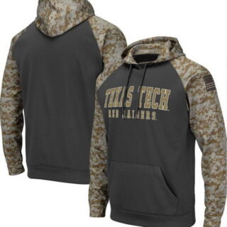 Texas Tech Red Raiders Gray Camo Men's Pullover Hoodie