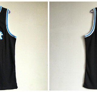 Throwback L.P. 12 Black Stitched Basketball Jersey