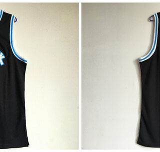 Throwback L.P. 12 Black Stitched Basketball Jersey