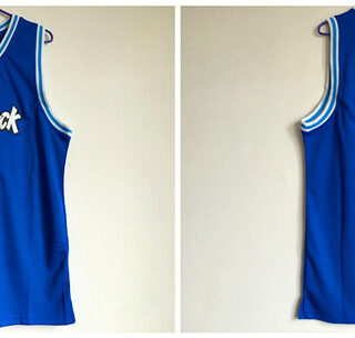 Throwback L.P. 12 Blue Stitched Basketball Jersey