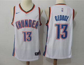 Thunder 13 Paul George White Nike Swingman Jersey