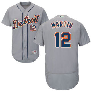 Tigers #12 Leonys Martin Grey Flexbase Authentic Collection Stitched Baseball Jersey