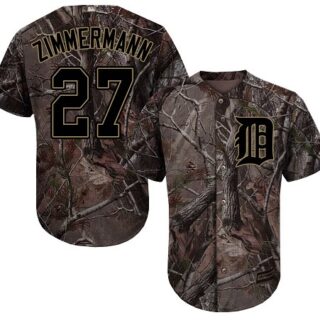 Tigers #27 Jordan Zimmermann Camo Realtree Collection Cool Base Stitched Youth Baseball Jersey